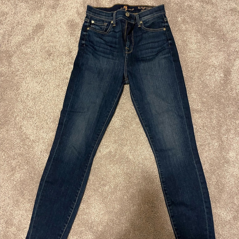 New without tags 7 for all mankind dark wash skinny jeans